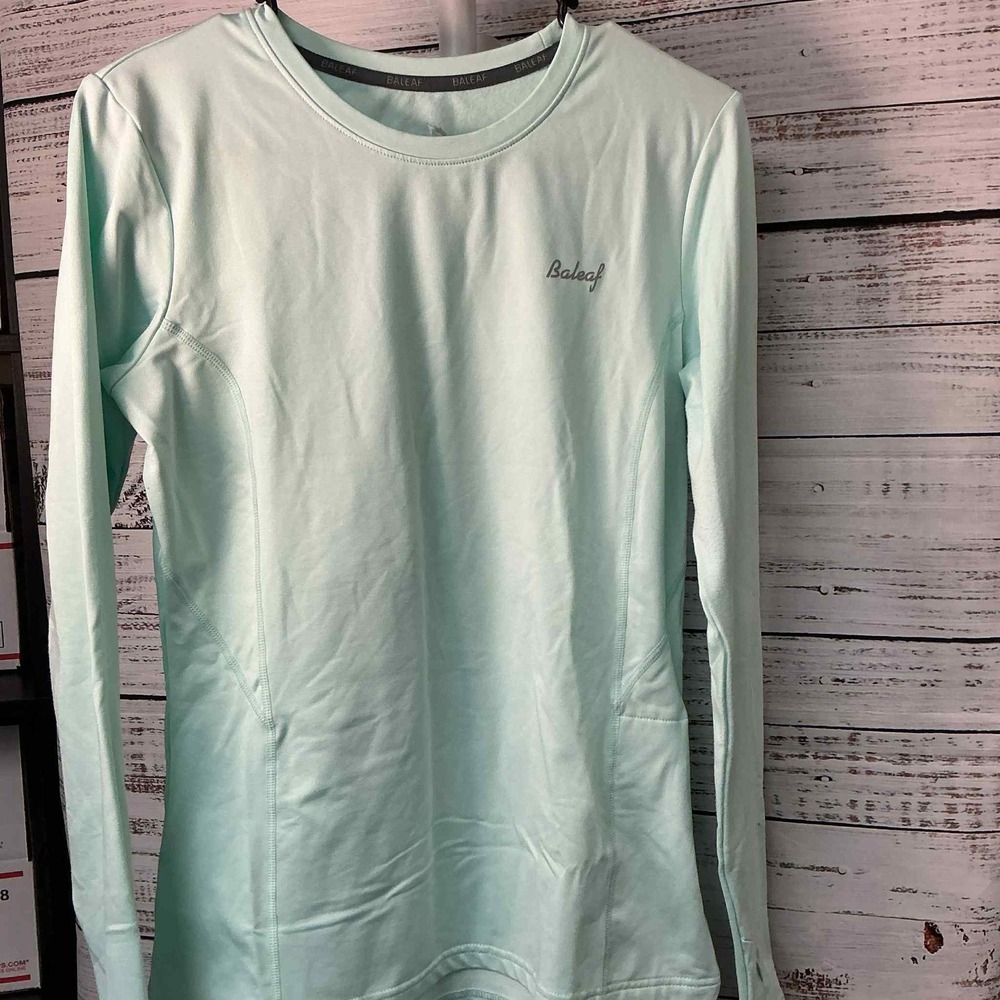 Baleaf Women's Aqua Long Sleeve Athletic Top Thumbholes Size Medium
